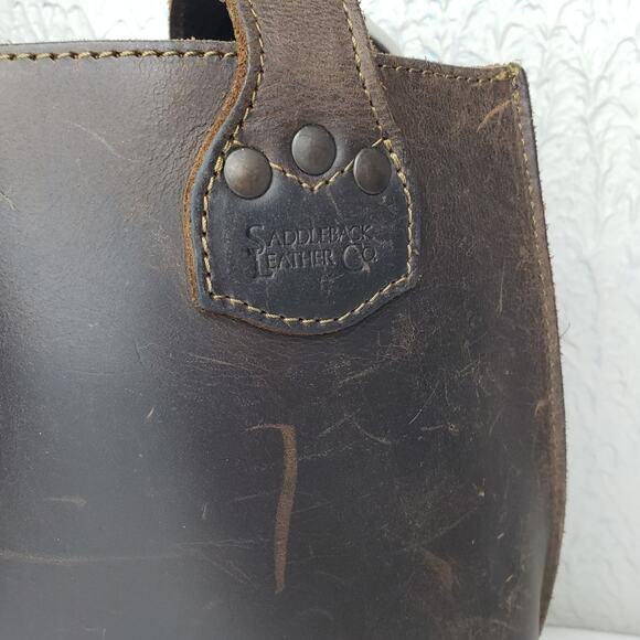 Saddleback Leather Urban Tote Brown Distressed RARE Discontinued Purse Handbag - Picture 2 of 15